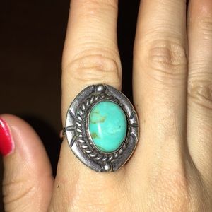 Sterling silver and turquoise ring.